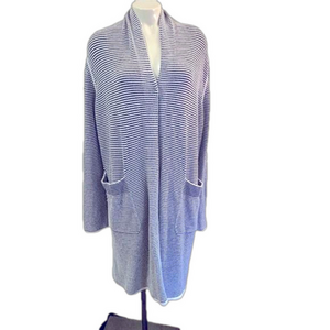 TSE Cashmere blend Ribbed Open Front Cardigan Sweater M‎ Flaws as is